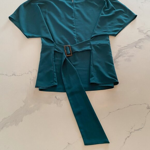 Reitmans - Short Sleeve, Waist-Detail, Round Neck Top, Jewel Green - Size XXL - Picture 5 of 7